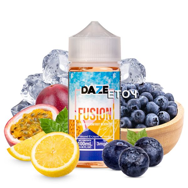 7 Daze Fusion Iced Lemon Passionfruit Blueberry 100ml - Tinh Dầu Vape Freebase Chính Hãng