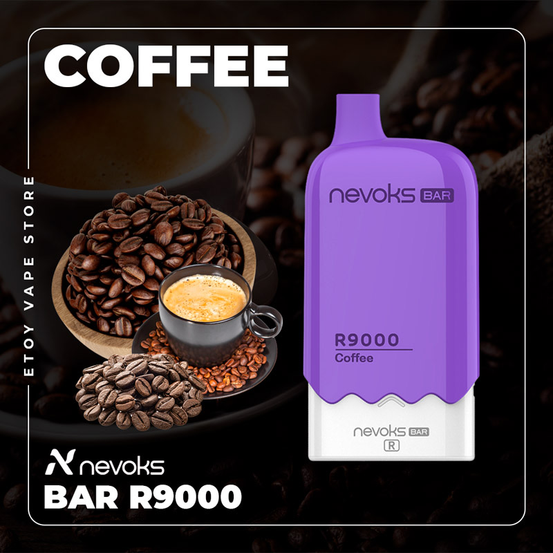 Nevoks Bar R9000 Coffee 9000 Hơi - Vape Pod Dùng 1 Lần Sạc Được