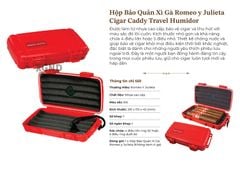 Hộp Bảo Quản Cigar Romeo y Julieta Cigar Caddy Travel Humidor Chính Hãng