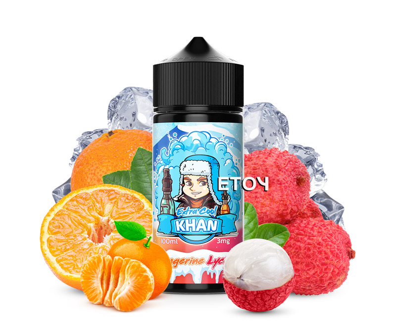 Khan Extra Cool Tangerine Lychee 100ml - Tinh Dầu Vape Pod Chính Hãng