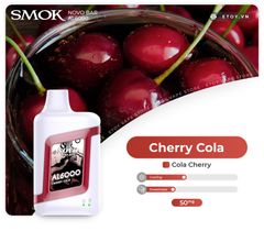 Smok Novo Bar AL6000 Cherry Cola 6000 Hơi - Vape Pod Dùng 1 Lần Sạc Được