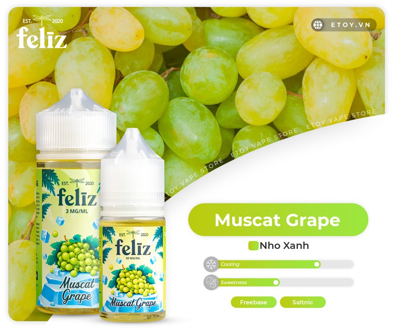 Feliz Fruit Salt Muscat Grape 30ml - Tinh Dầu Vape Mỹ