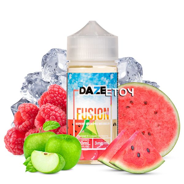 7 Daze Fusion Iced Raspberry Greenapple Watermelon 100ml - Tinh Dầu Vape Freebase Chính Hãng
