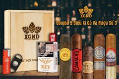 Combo 5 Điếu Cigar Và Rượu Số 3 - Cigar Và Rượu Chính Hãng