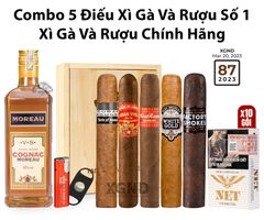 Combo 5 Điếu Cigar Và Rượu Số 1 - Cigar Và Rượu Chính Hãng