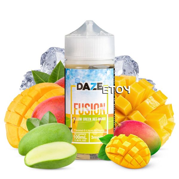 7 Daze Fusion Iced Yellow Green Red Mango 100ml - Tinh Dầu Vape Freebase Chính Hãng