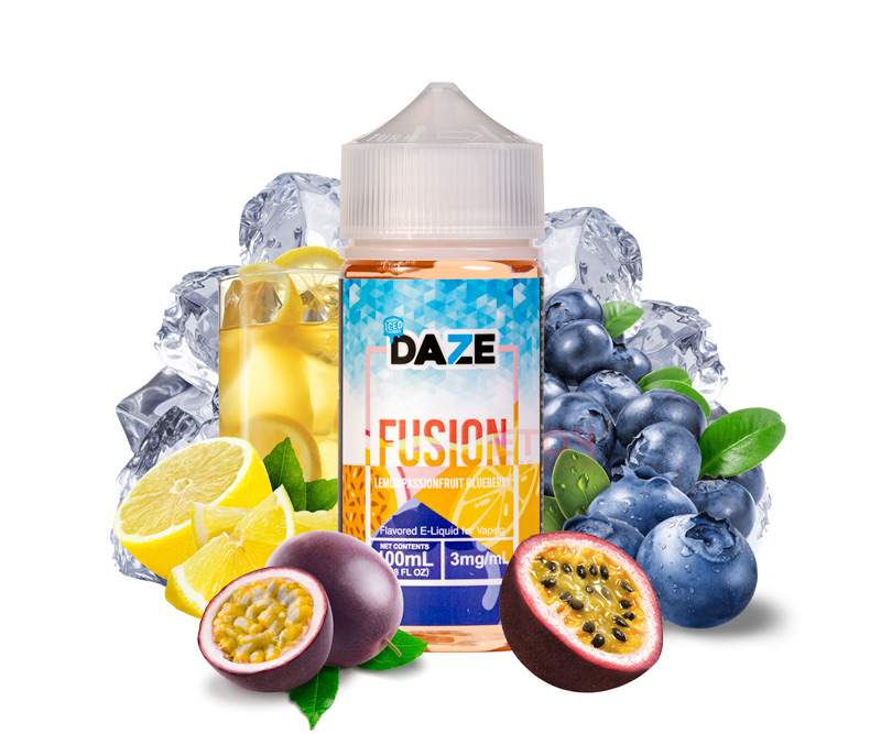 7 Daze Fusion Iced Lemon Passionfruit Blueberry 100ml - Tinh Dầu Chính Hãng