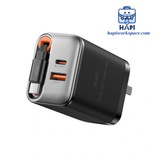  Củ sạc nhanh GaN WiWU Helix 67W tích hợp cáp rút Type-C 