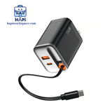  Củ sạc nhanh GaN WiWU Helix 67W tích hợp cáp rút Type-C 