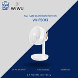  Quạt Mini Tích Điện WiWU FAN MATE Wi-FS013: Tự động xoay 120 độ, 4 cấp gió, chế độ hẹn giờ 