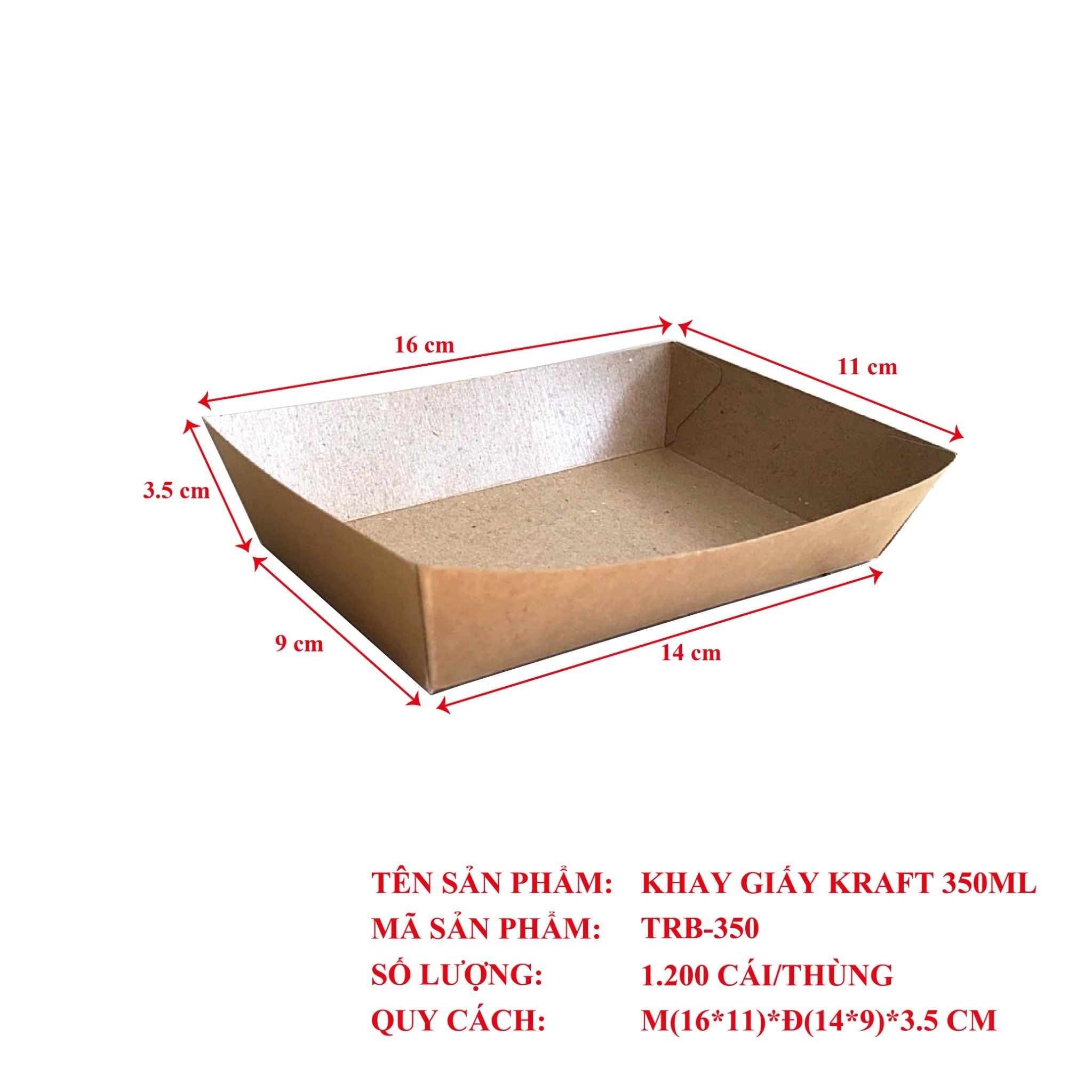  Khay Giấy Kraft Nâu - Nhiều Size | Khôi Thịnh 