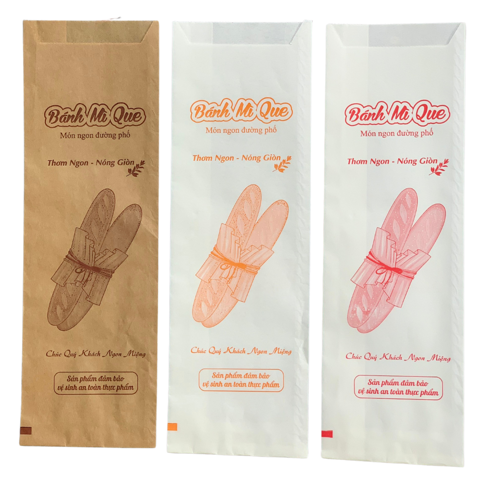  Túi Bánh Mì Que - Trắng Nâu - Nhiều Mẫu 