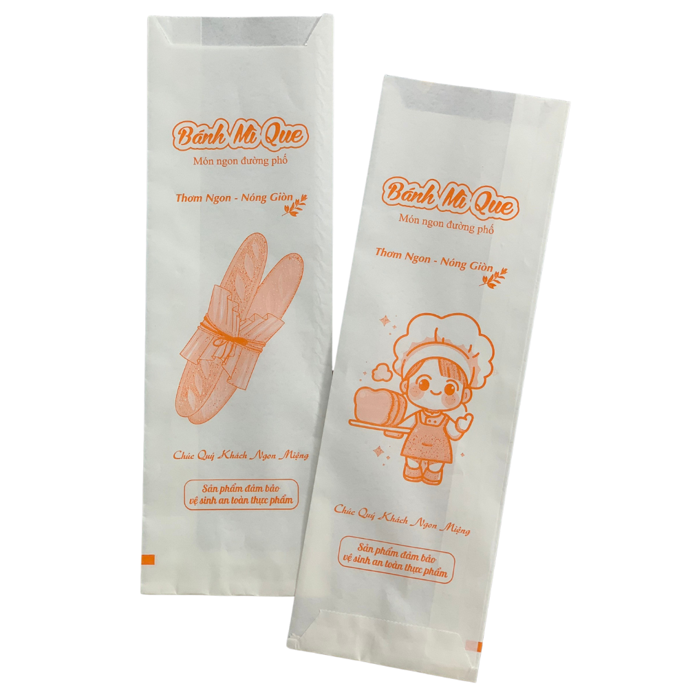  Túi Bánh Mì Que - Trắng Nâu - Nhiều Mẫu 