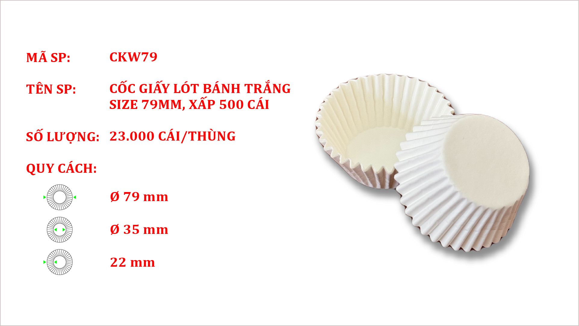  Cốc Giấy Lót Bánh - Size 79mm 