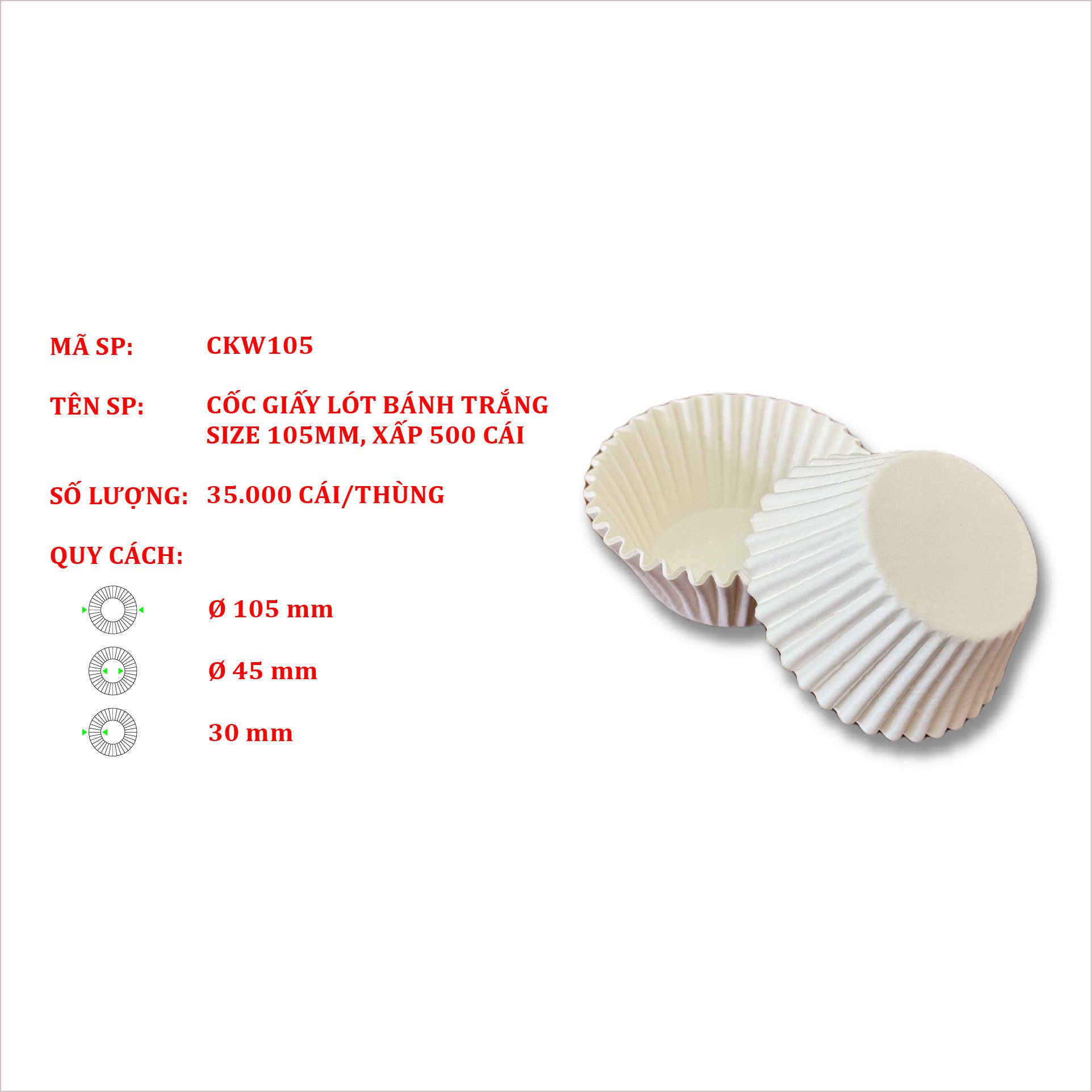  Cốc Giấy Lót Bánh - Nhiều Size 