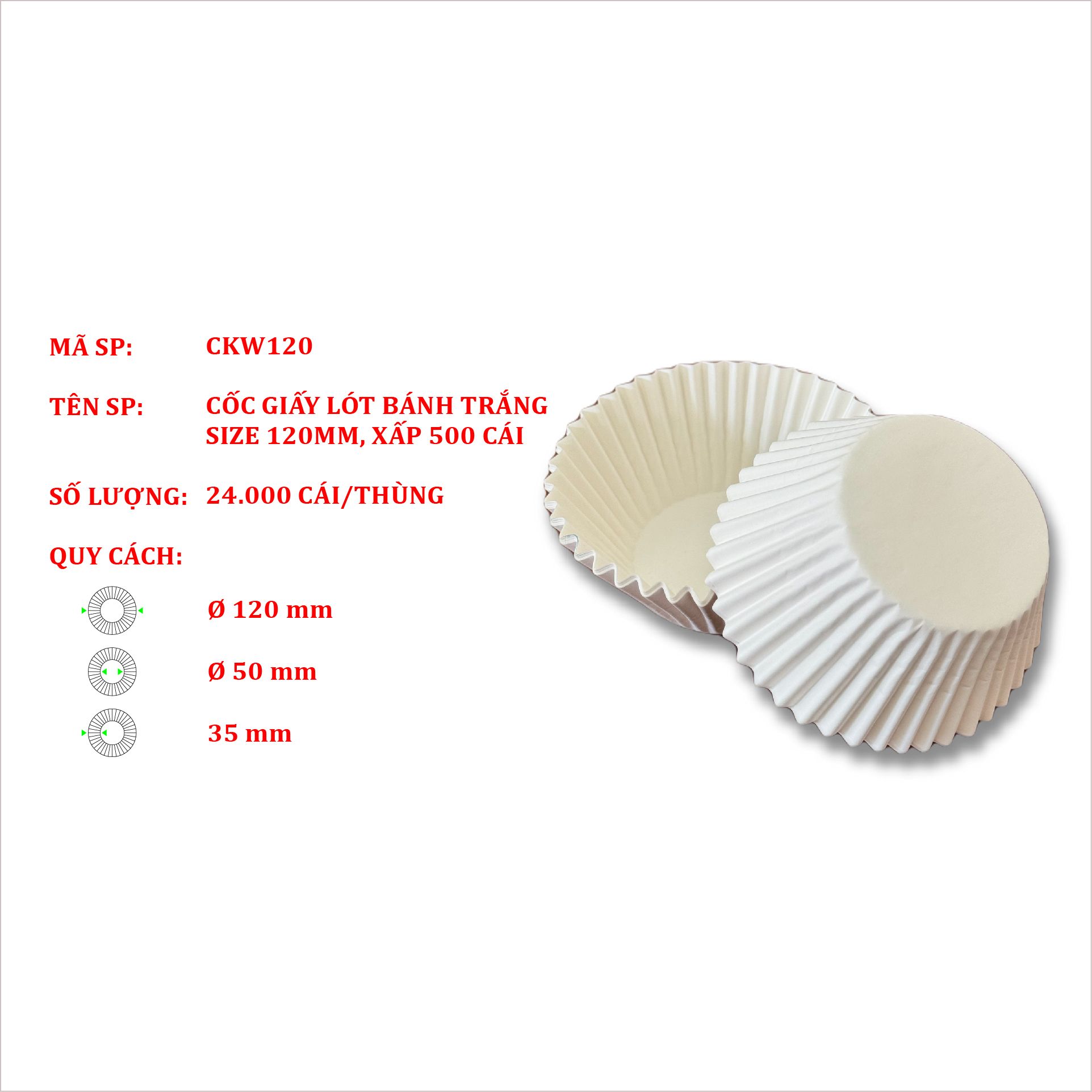  Cốc Giấy Lót Bánh - Nhiều Size 