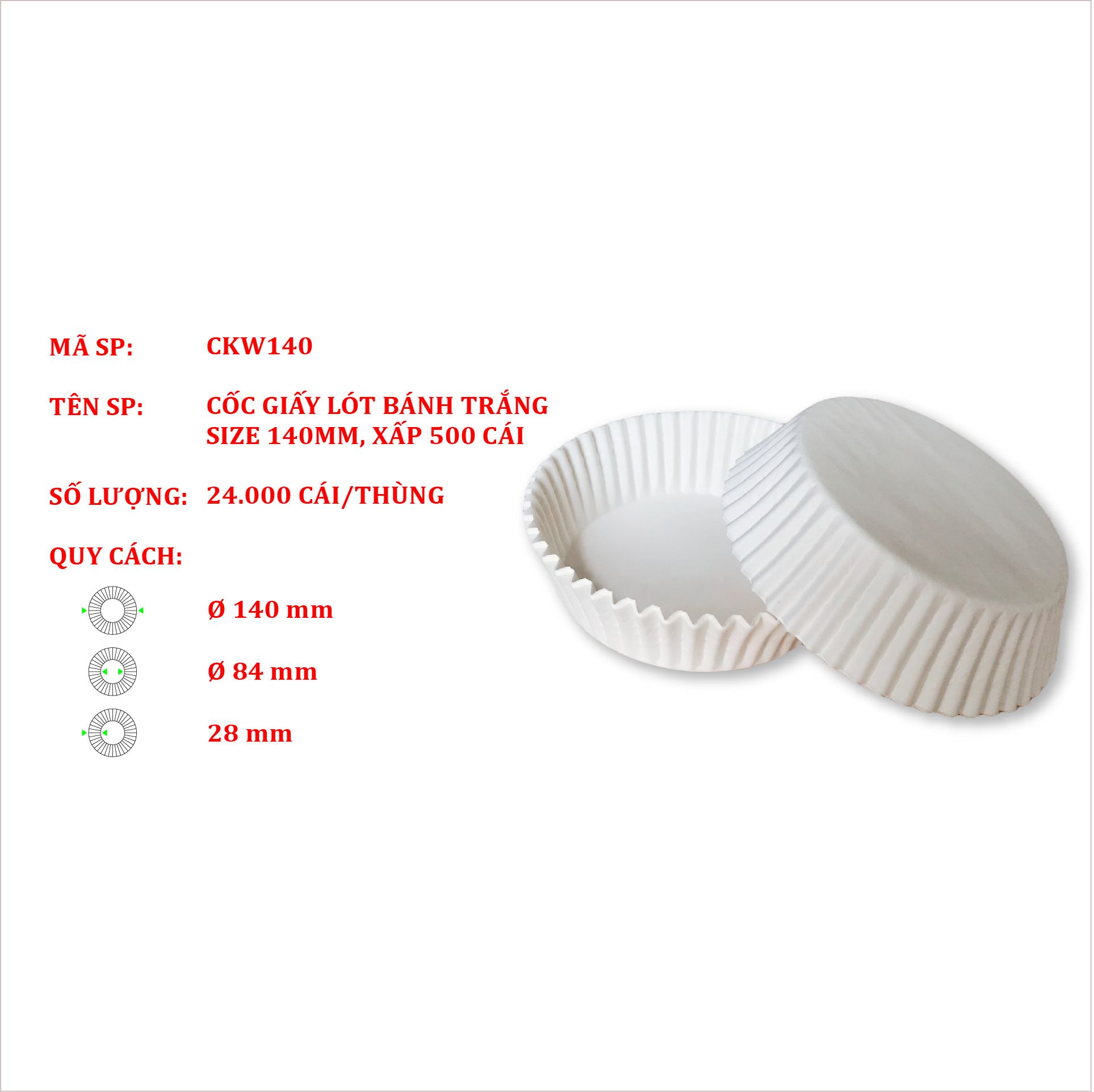  Cốc Giấy Lót Bánh - Nhiều Size 