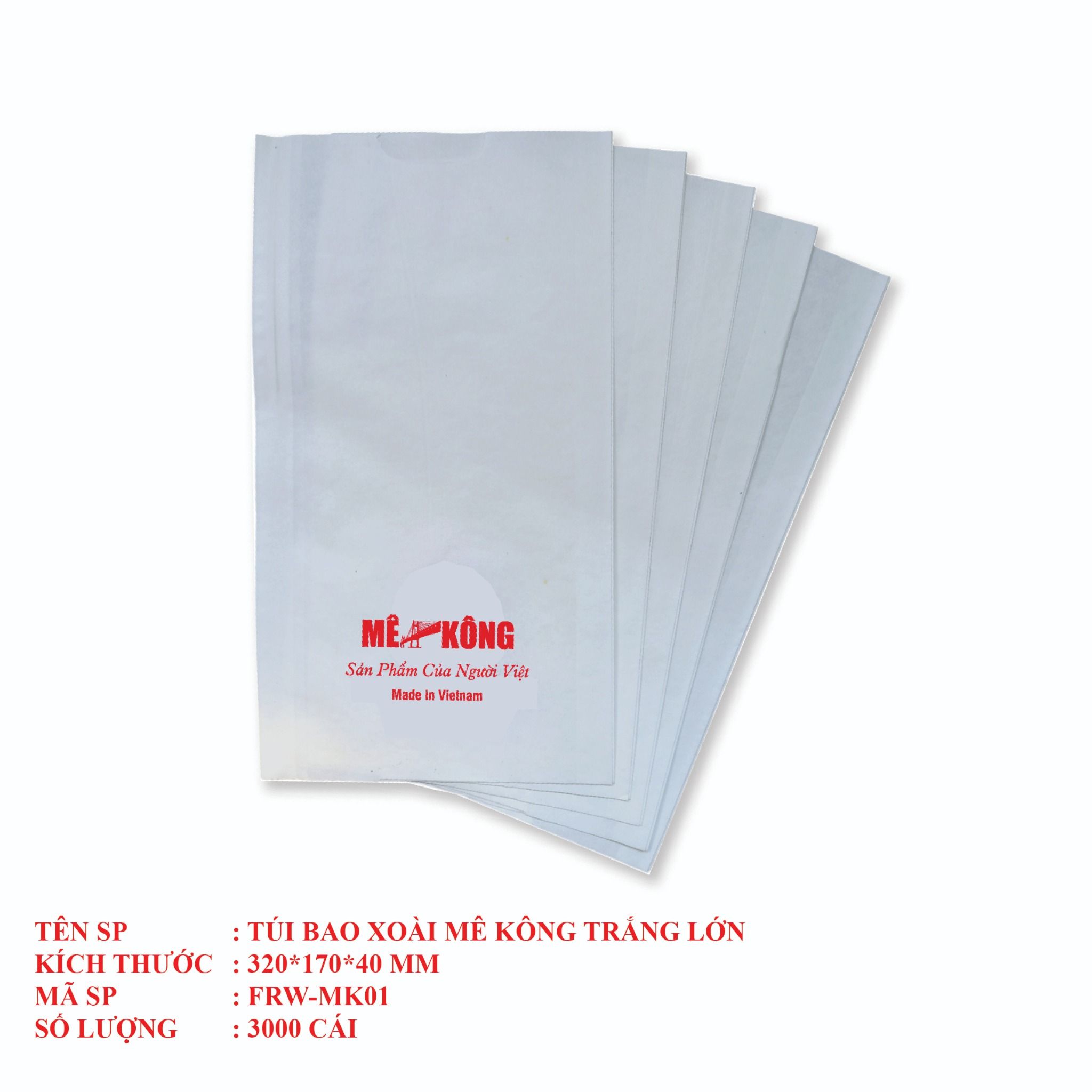 Túi Giấy Bao Xoài Trắng Một Lớp - Nhiều Size 