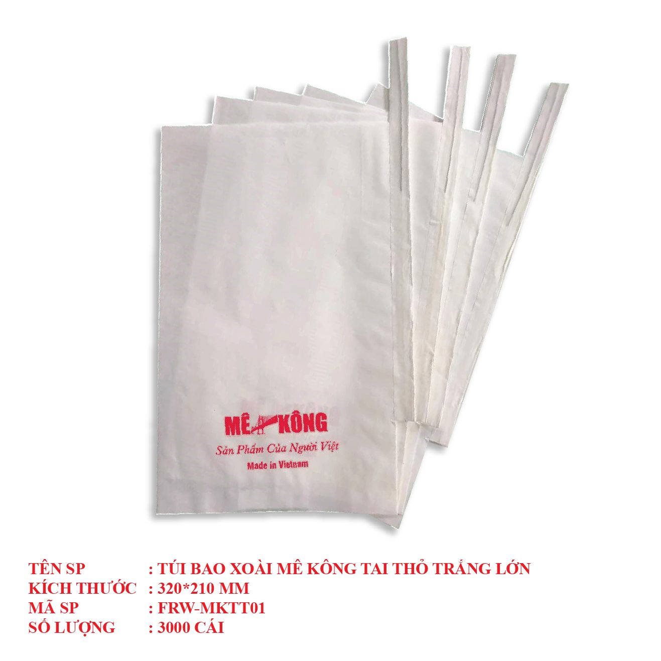  Túi Giấy Bao Xoài Tai Thỏ Trắng Một Lớp - Nhiều Size 