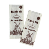 Túi Giấy Bánh Mì In Sẵn - Giấy Trắng - Nhiều Mẫu 