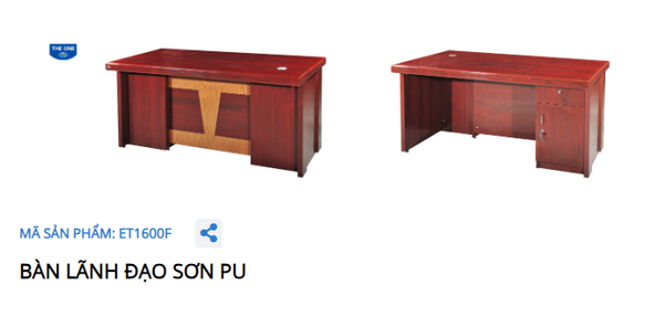 BÀN LÀM VIỆC TRƯỞNG PHÒNG ET1600F