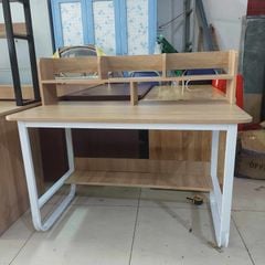 Bàn học/ Bàn máy tính chân chữ U kèm kệ sách