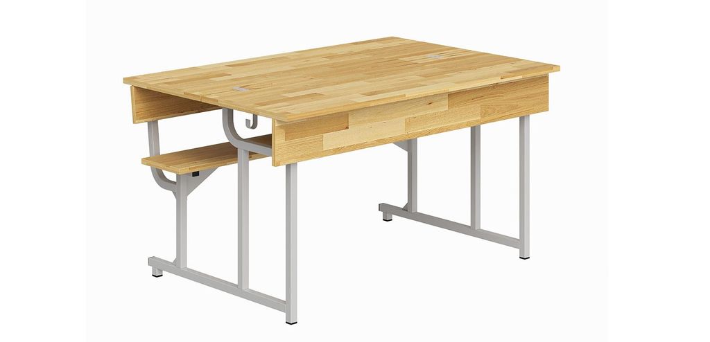 Bộ bàn ghế bán trú học sinh liền ghế, sử dụng khung thép sơn tĩnh điện BBT101C