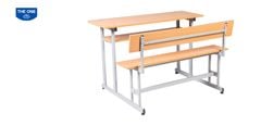 Bộ bàn ghế học sinh cấp 1,2 liền ghế gỗ Melamine khung thép sơn tĩnh điện BHS103C