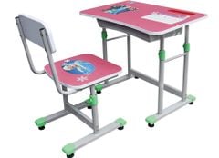 Bộ bàn ghế học sinh cấp 1 gỗ melamine, tăng giảm chiều cao BHS28