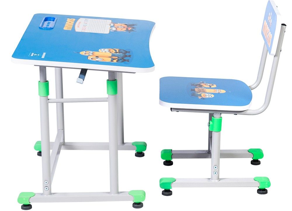 Bộ bàn ghế học sinh cấp 1 gỗ melamine, tăng giảm chiều cao BHS28