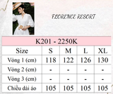  K201 Đầm Linen suông, cổ tàu, tay lỡ thêu ren 