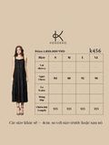  K456 Đầm Maxi Linen Màu Đen Tinh Tế và Quyến Rũ 