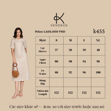  K455 Audrey: Đầm Linen xuông nhẹ màu be , có tay thanh lịch tinh tế 