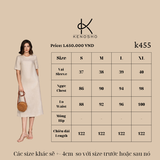  Audrey: Đầm Linen suông nhẹ màu be , có tay thanh lịch tinh tế K455 