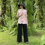  Áo blazer dáng dài tay lỡ, họa tiết cherry ( K173) 