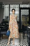  K170 Đầm Cherry dáng suông, cổ tròn, sát nách 