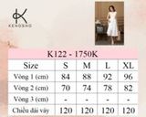  K122 Đầm linen cổ V, sát nách, buộc dây ở lưng, đính cúc trẻ trung quyến rũ. BEST SELLER 