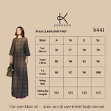  K441 Áo Dài Hoài Thảo Linen Phối Màu Nâu cỏ hoa Ấm Áp và Hồng Dịu Dàng NEW ARRIVALS 