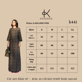  K441 Áo Dài Linen Phối Màu Nâu cỏ hoa Ấm Áp và Hồng Dịu Dàng NEW ARRIVALS 