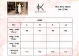  K302 Đầm Linen dáng xuông, tay túi thêu ren cổ điển 