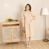  K182/ K189 Đầm sơ mi linen cổ đức, viền ngực 