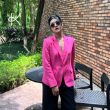  K191 Áo blazer Linen tay lỡ 1 khuy thanh lịch nhiều màu sắc 