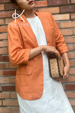  K191 Áo blazer Linen tay lỡ 1 khuy thanh lịch nhiều màu sắc 