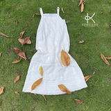  K137 Đầm Maxi Linen 2 Dây,  dáng suông, xếp ly 