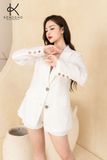  K308 Áo Vest Linen Dài Tay 