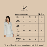  Bộ Suits gốm áo Blazer trắng  và chân váy thanh lịch, sang trọng ( K452 và K453) 