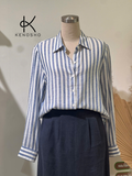  Áo sơ mi nữ, kẻ sooc, thoáng mát, thanh lịch dành cho mùa hè K670 