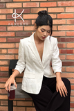  K191 Áo blazer Linen tay lỡ 1 khuy thanh lịch nhiều màu sắc 