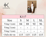  K117 Đầm linen suông, cổ yếm màu trắng 
