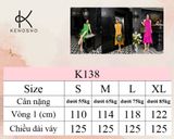  K138 - Đầm Maxi Lụa Cổ Yếm Đuôi Cá Dáng Dài 